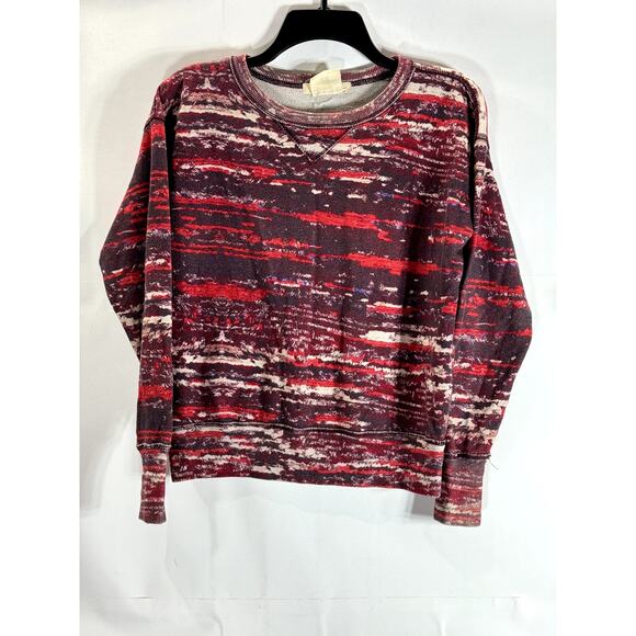ISABEL MARANT FOR H&M Women's Red Printed Crewneck Pullover Sweater SZ 4 - Picture 1 of 13